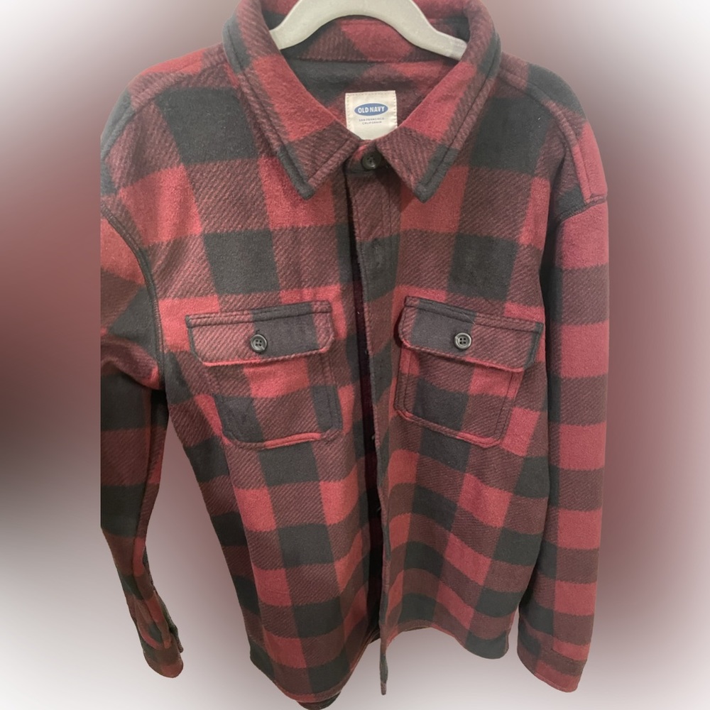 Old Navy Boys NWT Flannel Fleece Button Down Shirt Size XXL 18